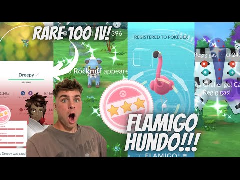✨100 IV LUCKY Flamigo & 100 IV Dreepy HATCHED! Shiny Rockru… サムネイル