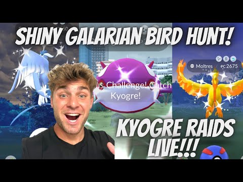 ✨Shiny Galarian Bird Hunt, Kyogre and Shadow Latios Raids I… サムネイル