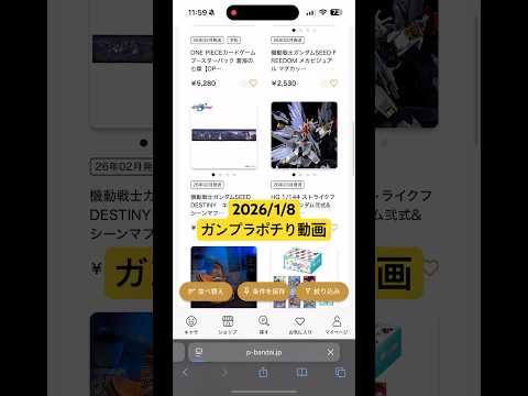 2026/1/8 ガンプラポチり動画！HG 1/144 ストライクフリーダムガンダム弐式&光の翼エフェクトセットはゲッ… サムネイル