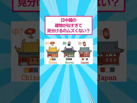 日中韓ほ建物が似すぎて見分けるのむずくない？　おもしろ 歴史 サムネイル