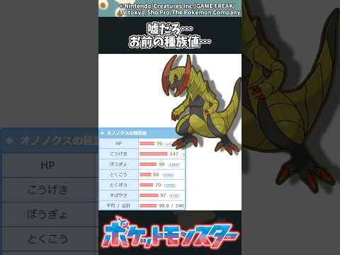 【ポケモン】嘘だろ…お前の種族値… ポケモン 反応集 サムネイル