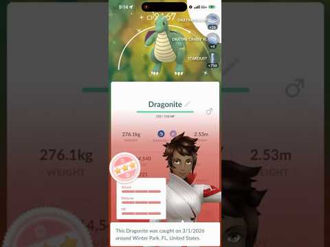 ✨💯I CAUGHT A SHUNDO DRAGONITE IN POKEMON GO!!!💯✨ shorts pok… サムネイル