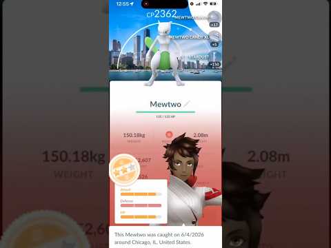 ✨Shiny BACKGROUND Mewtwo CAUGHT in Pokemon Go!✨ shorts poke… サムネイル