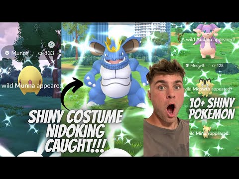 ✨Shiny Costume Nidoking CAUGHT, 10+ SHINY Pokemon and More… サムネイル