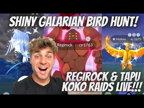 ✨Shiny Galarian Bird Hunt, Dynamax Regirock and Tapu Koko R… サムネイル