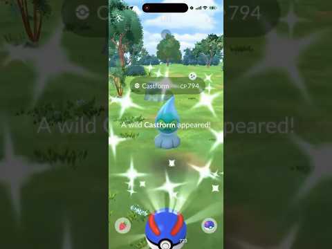 ✨Shiny Rainy Castform CAUGHT in Pokemon Go!✨ shorts pokemon サムネイル