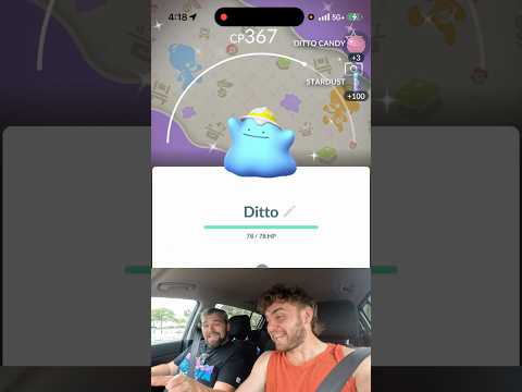 ✨Shiny BACKGROUND Costume Ditto CAUGHT in Pokemon Go!✨ shor… サムネイル