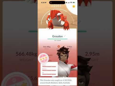 💯100 IV GROUDON CAUGHT IN POKEMON GO!!!💯 shorts pokemon サムネイル
