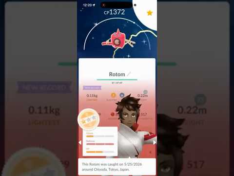 ✨NEW SHINY WASH ROTOM CAUGHT IN POKEMON GO!✨ shorts pokemon サムネイル