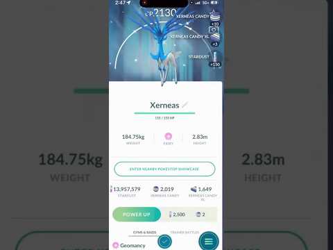 ✨Shiny BACKGROUND Xerneas CAUGHT In Pokemon Go!✨ shorts pok… サムネイル