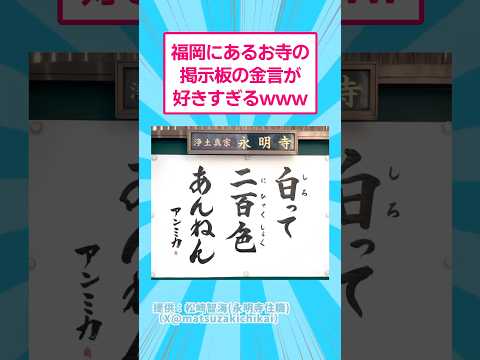 福岡にあるお寺の掲示板の金言が好きすぎるwww おもしろ 爆笑 サムネイル