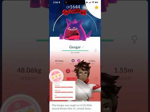 💯100 IV GMAX GENGAR CAUGHT IN POKEMON GO!!!💯 shorts pokemon サムネイル