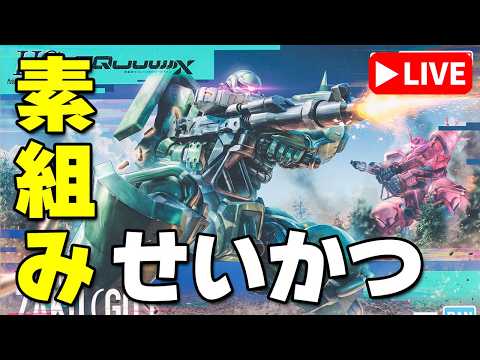 【素組みライブ】🎉今年の初ガンプラいきます！⏳️2時間でできるところまで進めるぞ～ｗ(*´∀｀*)「HG ザク（GQ）」 サムネイル