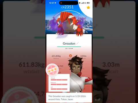 💯100 IV BACKGROUND Shadow GROUDON CAUGHT IN POKEMON GO!!!💯… サムネイル