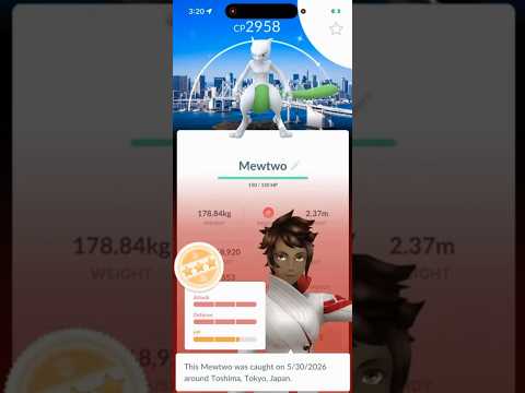 ✨Shiny BACKGROUND Mewtwo CAUGHT in Pokemon Go!✨ shorts poke… サムネイル