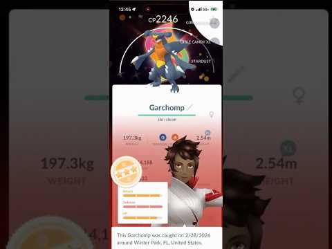 ✨Shiny BACKGROUND Garchomp CAUGHT In Pokemon Go!✨ shorts po… サムネイル