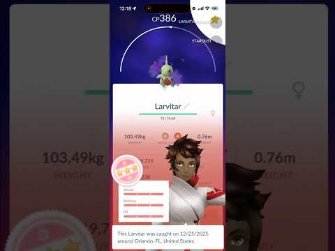 💯100 IV SHADOW Larvitar CAUGHT In Pokemon Go!!!💯 shorts pok… サムネイル