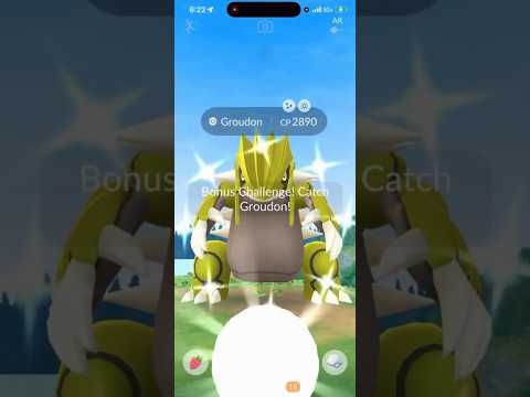 ✨Shiny Groudon CAUGHT In Pokemon Go!✨ shorts pokemon サムネイル